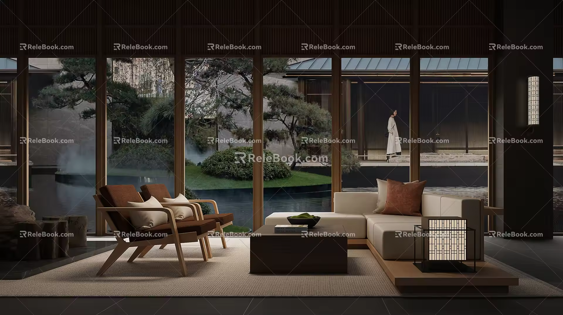New Chinese Reception Area Rest Area 3d model