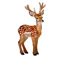 Small Decorative Brown Spotted Deer Figurine With Antlers And Blue Eyes