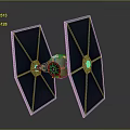 Aerospace Starfighter Design With Twin Triangular Wings And Central Engine