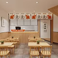 Traditional Chinese Restaurant Exterior With Glass Windows Wooden Stairs And Interior Seating