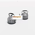 Two Traditional Silver Kettles With Black Handles And Textured Surface For Daily Use