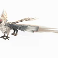Mythical Bird With Crested Head Detailed Plumage And Elongated Feathery Wings