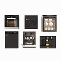 Modern Black Kitchen Appliances Oven Dishwasher Coffee Maker And More