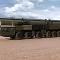 Heavy Duty Military Utility Vehicle Featuring Missile Launcher And Multi Wheel Structure On Outdoor Ground