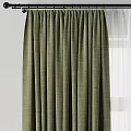 Elegant Green Curtains With Sheer White Layers For Window Interior Design 3d model