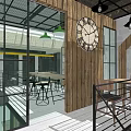 Historic Stone Building Cafe With Modern Glass Entrance And Cobblestone Ground