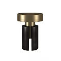 Modern Round Accent Tables With Dark Wood And Gold Metal Design Elements