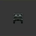 Green Military Armored Tank With Six Wheels And Roof Compartments Design