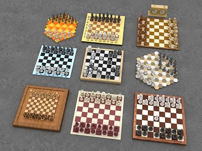 Modern Chess International Chess Go Chinese Chess 3d model