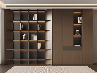 Modern Italian Minimalist Bookcase 3d model