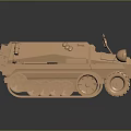 Military Style Functional Vehicle 3D Model In Copper 3d model