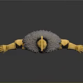 Golden Armored Character With Black Cloak And Detailed Design Standing Pose