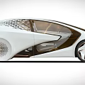 Futuristic Concept Car With Transparent Roof Sleek Body And Modern Interior