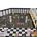 Detailed Playground Layout With Colorful Activity Zones Checkerboard Floors And Various Play Structures
