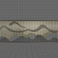 Modern Feature Wall Design With Wavy Patterns And Textured Panels 3d model