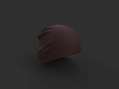 Brown Soft Knit Hat With Slouchy Design For Casual Everyday Wear 3d model