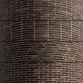 Rustic Dark Brown Brick Wall With Textured Surface And Visible Mortar Lines 3d model