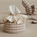 Plaid Patterned Daily Essentials Storage Box With Tissue Hand Soap Cloth And Soap Dish