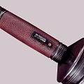 Vintage Flashlight with Red Leather Handle and Silver Metal Retro Design