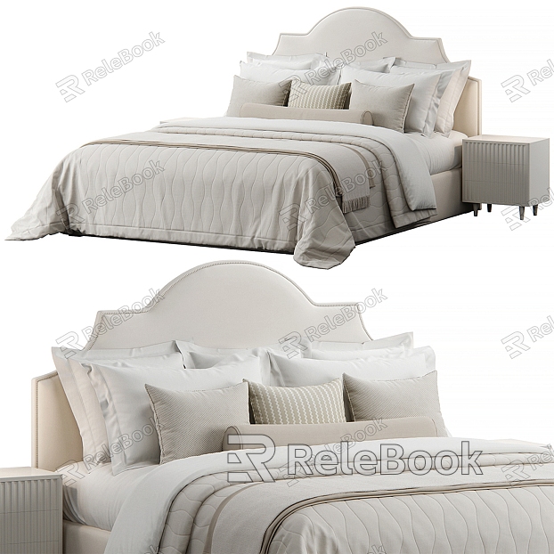 Fabric double bed model