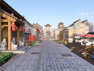 Antique Commercial Alley 3d model