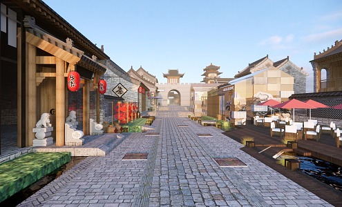 Antique Commercial Alley 3d model