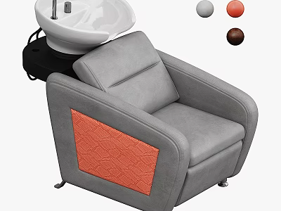 Modern Gray Massage Chair Design With Orange Accent And Color Options Gray Orange Brown 3d model