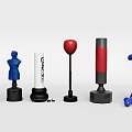 Essential Boxing Training Equipment Including Standing Bags Speed Balls Human Shaped Targets And Everlast Gear