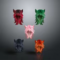 Colorful Cat Ear Wigs Collection With Red Green Pink Dark Blue Orange Hues
