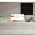Light Beige Sectional Sofa With Throw Pillows And Black Wall Art On Light Colored Wall