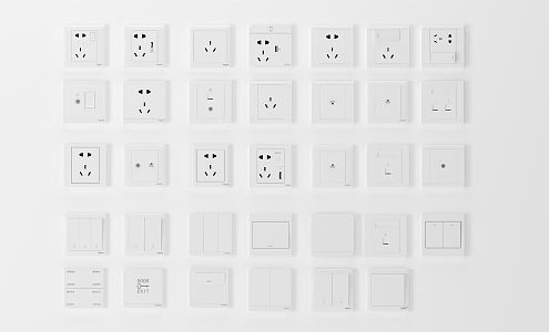 Modern switch socket switch 3d model