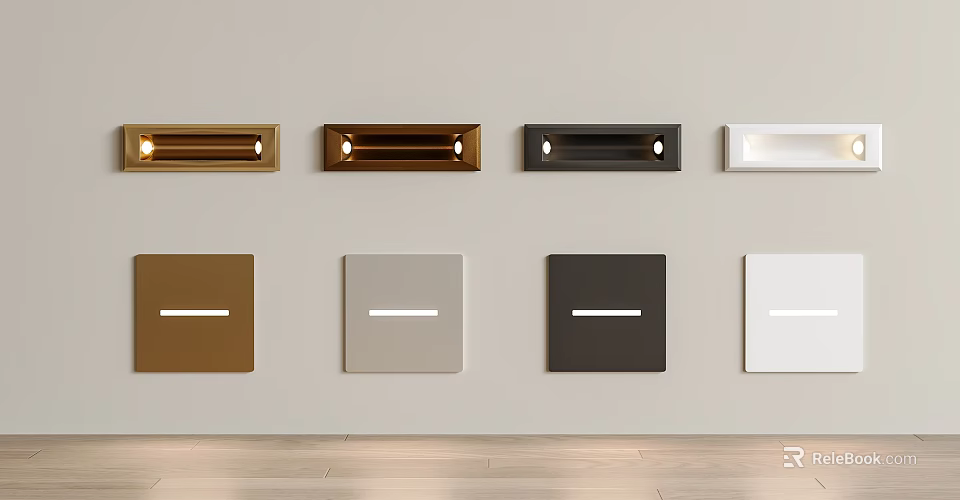 Different Color Wall Mounted Switch Panels With Modern Design For Home Interior 3d model