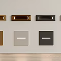 Different Color Wall Mounted Switch Panels With Modern Design For Home Interior 3d model
