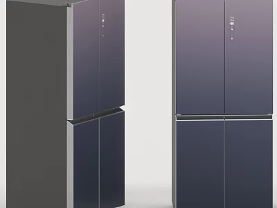 Modern Stylish Double Door Refrigerators As Daily Appliances With Sleek Design And Colors 3d model