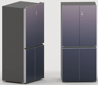 Modern Stylish Double Door Refrigerators As Daily Appliances With Sleek Design And Colors 3d model