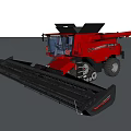 Red Modern Combine Harvester With Large Cutting Platform And Efficient Farming Features 3d model