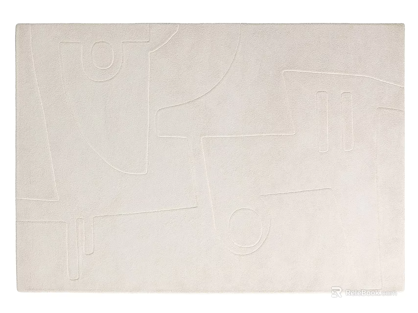 Modern Square Rug Featuring Light Color Geometric Pattern And Soft Texture Design 3d model 