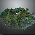 Detailed Colorful Natural Terrain With Green And Orange Textured Surface Features