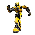 Yellow Mechanical Robot Character With Articulated Limbs And Dynamic Stance 3d model
