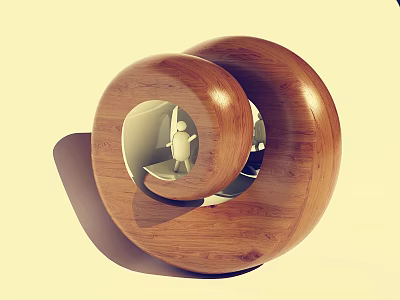 Unique Modern Wooden Spiral Decorative Ornament Set For Home Decoration 3d model