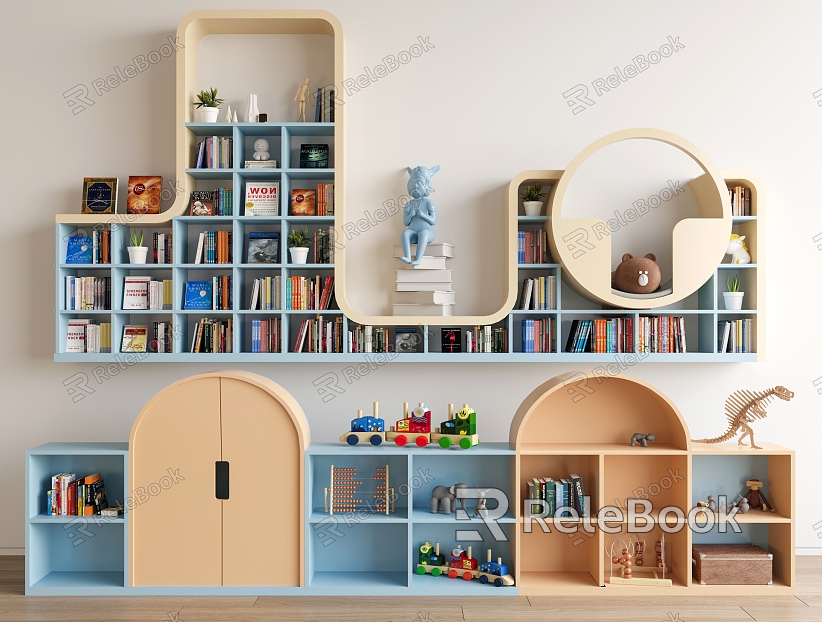 Modern Bookcase Children's Decorative Cabinet Low Cabinet Bookshelf Ornaments Books model