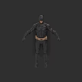 Batman Game And Movie Character 3D Model In Black Costume With Yellow Belt Standing Pose