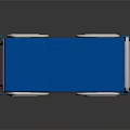 Adjustable Medical Bed With Blue Mattress White Rails And Mobile Wheels