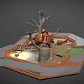 Yellow Industrial Robotic Machinery With Multi Jointed Arms And Metal Structure