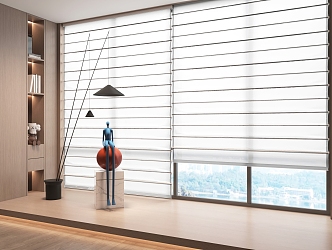 Venetian blinds Venetian blinds Shangri-La curtains Roller blinds Cloth curtains Ornaments Sculpture Floor lamps 3d model