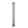 Modern Floor Lamp With Striped Metal Cylindrical Design For Interior Decor