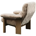 Cozy Beige Plush Accent Chair with Wooden Frame and Soft Upholstery