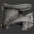 Game Movie Character Dragon Themed 3D Model With Scaled Wings And Detailed Design