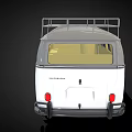 Classic White and Silver Volkswagen Vintage Van With Roof Rack And Garage Logo