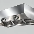 Cafeteria Commercial Kitchen Featuring Stainless Steel Range Hood And Ventilation System